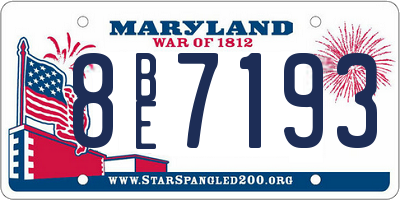 MD license plate 8BE7193