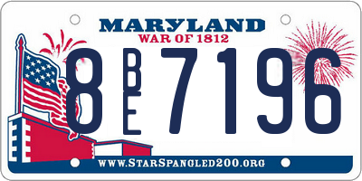 MD license plate 8BE7196