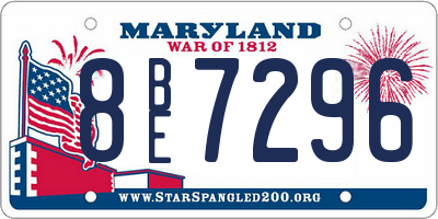 MD license plate 8BE7296