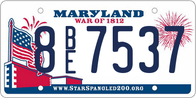 MD license plate 8BE7537