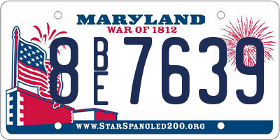 MD license plate 8BE7639