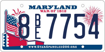 MD license plate 8BE7754