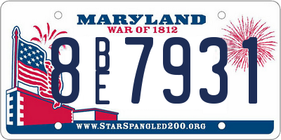 MD license plate 8BE7931