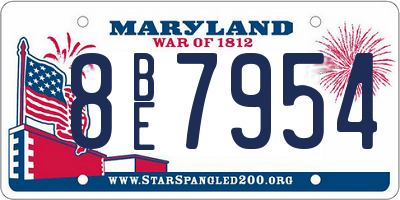 MD license plate 8BE7954