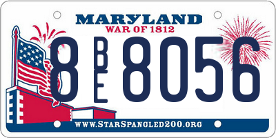 MD license plate 8BE8056