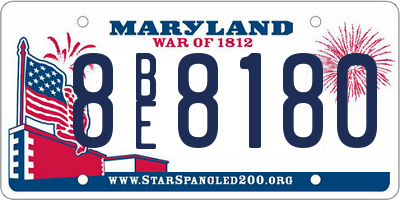 MD license plate 8BE8180