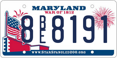 MD license plate 8BE8191