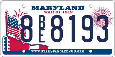 MD license plate 8BE8193