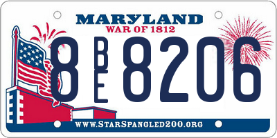 MD license plate 8BE8206