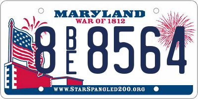MD license plate 8BE8564