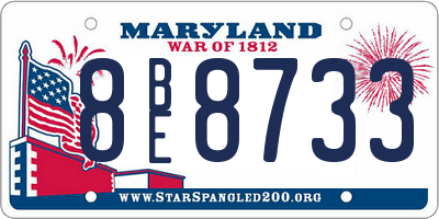 MD license plate 8BE8733