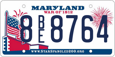 MD license plate 8BE8764