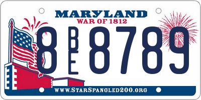 MD license plate 8BE8789