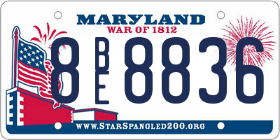 MD license plate 8BE8836