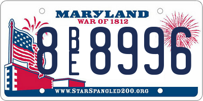 MD license plate 8BE8996