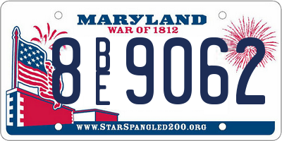 MD license plate 8BE9062