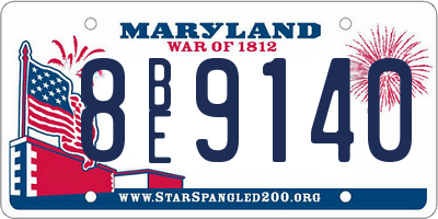 MD license plate 8BE9140