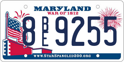 MD license plate 8BE9255