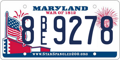 MD license plate 8BE9278