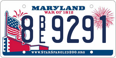 MD license plate 8BE9291