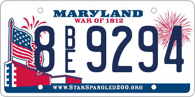MD license plate 8BE9294