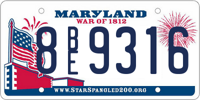 MD license plate 8BE9316