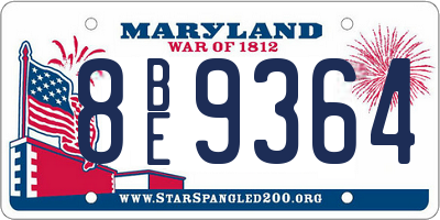 MD license plate 8BE9364