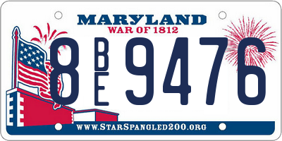MD license plate 8BE9476