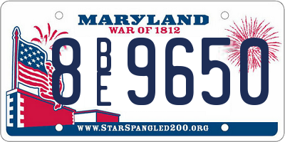 MD license plate 8BE9650