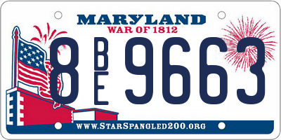 MD license plate 8BE9663