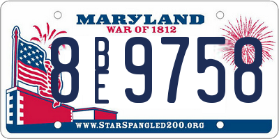 MD license plate 8BE9758