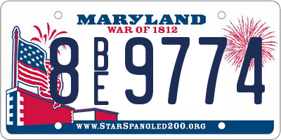 MD license plate 8BE9774
