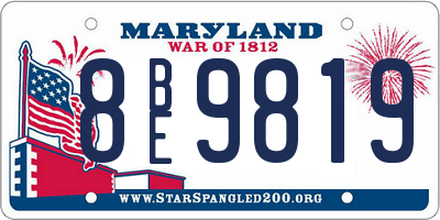 MD license plate 8BE9819