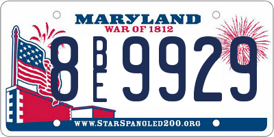 MD license plate 8BE9929