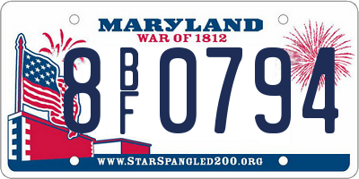 MD license plate 8BF0794