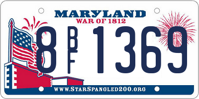 MD license plate 8BF1369