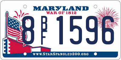 MD license plate 8BF1596