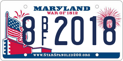 MD license plate 8BF2018