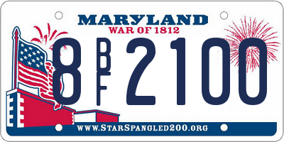 MD license plate 8BF2100