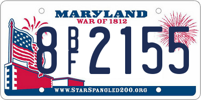 MD license plate 8BF2155