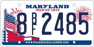 MD license plate 8BF2485