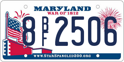 MD license plate 8BF2506