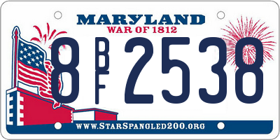MD license plate 8BF2538