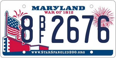 MD license plate 8BF2676