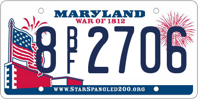 MD license plate 8BF2706