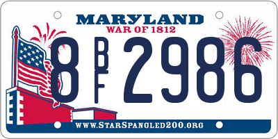 MD license plate 8BF2986