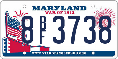 MD license plate 8BF3738