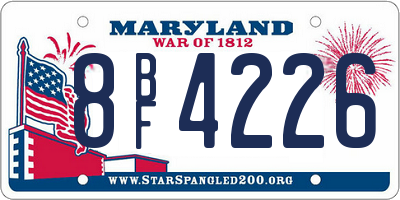 MD license plate 8BF4226