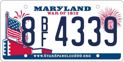 MD license plate 8BF4339