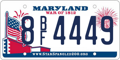 MD license plate 8BF4449